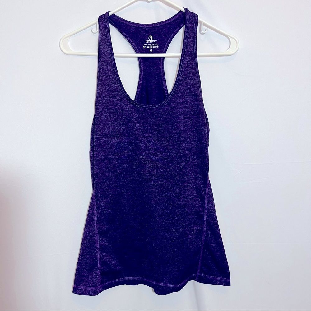 icyzone Workout Tank Top Athletic Toga Racerback Running Purple Medium